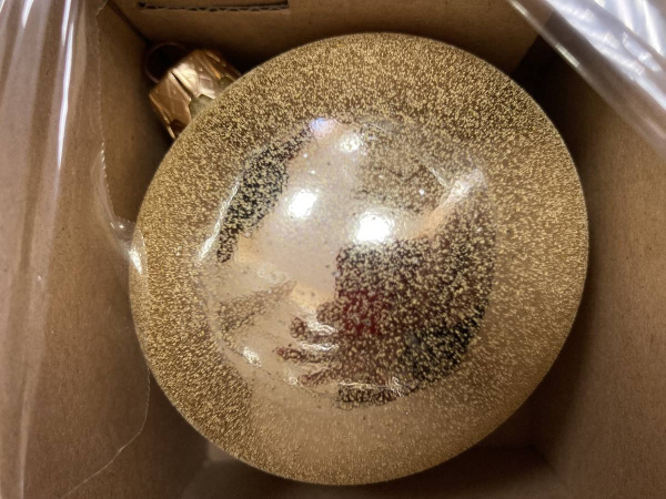 Шар елочный стекл. "Текстурный" 8 см, [111]